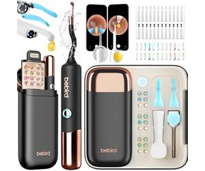 BEBIRD Earsight Ultra Camera Oreille Nettoyage - Otoscope oreille Flexible et Lumière - Kit d'ear cure (cure-oreille, pince à cérumen, goutteur) pour Adultes & Enfants