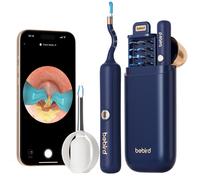 Bebird Kit de nettoyage du cerumen, nettoyeur d'oreilles avec caméra FHD à objectif flexible, caméra d'oreille avec pince, kit de nettoyage d'oreilles adapté aux examens ORL, oreillette interchangeabl