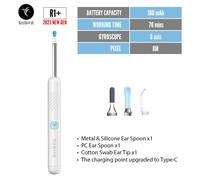 Bebird-Nettoyeur D'oreille Visuel Intelligent R1 + R3 T15 M9s,Kanoscope Minifit Avec Caméra Auriculaire 3.5mm,Kit De Dissolvant D'avertissement D'oreille Pour Les Soins De - Type Bebird R1 Plus White