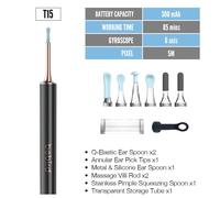 Bebird-Nettoyeur D'oreille Visuel T15,2 En 1,Élimination De L'acné,Endoscope Hd 1080p,Interrupteur Magnétique,Minifit Ip67,Étanche,Soins De - Type T15 Black