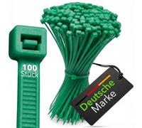 BeBo Lot de 100 serre-câbles Vert 2,6 x 100 mm Petit format | Nylon PA 6.6, force de traction de 8 kg, diamètre du faisceau jusqu'à 22 mm, -40 à +85 °C. Code couleur pour installation