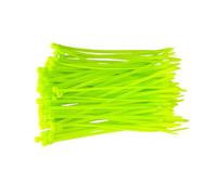BeBo Lot de 100 serre-câbles Vert fluo 4,8 x 200 mm I Résistant aux intempéries et stable pour l'intérieur et l'extérieur I Organisation des câbles visible pour événements, clubs et scènes