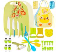 BEBOAN Montessori Lot de 43 couteaux pour enfants pour une véritable cuisine - Ustensiles de cuisine en plastique pour garçons et filles de 3 à 4 ans, 5 à 7, 6 à 8 ans, 9 à 12 ans, avec cutter