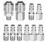 Bebochoi 10 Pcs Raccords de compresseur 1/4 "BSP Raccord Rapide Pneumatique Raccords de Compresseur, Raccord d'Air 1/4 Pouce, Embout Compresseur Air Européen Accessoires pour les Outils Pneumatiques