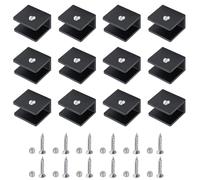 Bebochoi 12 Pièces Pince à Verre, Support de Cloison En Verre Réglable, Verre 6 à 8 mm Support Tablette Murale, Aluminium Supports D'étagère, Pour Salle d'eau, Balcon (avec Vis, Noir)