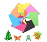 Bebochoi 140 Feuilles feuille origami, 15 x 15 cm - origami enfant double face, 8 couleurs feuilles colorées cartonnées pour enfants, adultes, bricolage arts and crafts projets colorés