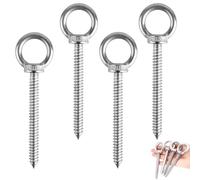 Bebochoi 4 Pièces Boulons à Oeil M10 x 120 mm, Crochet à Visser, Boulon à œil Anneaux Filetage Vis en Acier Inoxydable 304, Anneau a Visser, M10 Boulons àœil Filetage Mâle pour Fixation, Suspension