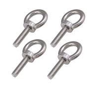 Bebochoi 4 Pièces M10 Boulons à œil, Boulons à oeil en 304 Acier InoxydableBoulons à œil en Forme de Bague Filetage Mâle Vis à Anneau Boulon Anneau de Levage Soudés Fermés, pour Levage de Vie
