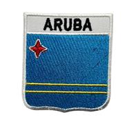BeBuz Drapeau brodé de tous les pays avec écussons nominatifs - Écusson national à repasser ou à coudre - Patch militaire pour veste, chapeau et loisirs créatifs (Aruba)