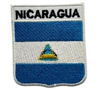 BeBuz Drapeau brodé de tous les pays avec écussons nominatifs - Écusson national à repasser ou à coudre - Patch militaire pour veste, chapeau et loisirs créatifs (Nicaragua)