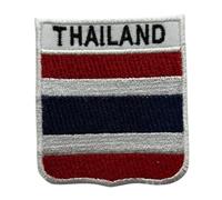 BeBuz Drapeau brodé de tous les pays avec écussons nominatifs - Écusson national à repasser ou à coudre - Patch militaire pour veste, chapeau et loisirs créatifs (Thaïlande)