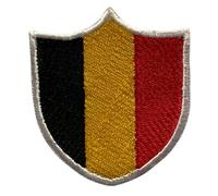 BeBuz Écusson Belgique Emblème National Brodé Drapeau Belgique Patch tactique militaire pour vestes, sacs à dos, chapeaux et vêtements, 6,3 x 5,5 cm
