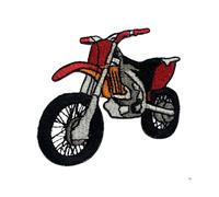 BeBuz Écusson brodé à thermocoller ou à coudre pour voitures, vélos, camions, tracteurs, trains et véhicules de chantier pour vestes, sacs à dos, sacs et loisirs créatifs Rouge