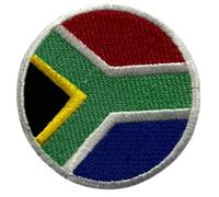 BeBuz Écusson brodé drapeau Afrique du Sud Afrique du Sud Rond Circulaire 6 cm Écusson thermocollant Militaire Tactique Badge pour Vestes Sacs à Dos Chapeau Vêtements