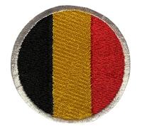 BeBuz Écusson brodé Drapeau Belgique Rond ou Circulaire 6 cm Écusson Thermocollant à Coudre Militaire Tactique Badge pour Vestes Sacs à Dos Chapeaux Vêtements