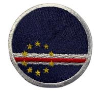 BeBuz Écusson brodé Drapeau Cap-Vert Rond Circulaire 6 cm Patch Thermocollant Patch Militaire Tactique Badge pour Vestes Sacs à Dos Chapeaux Vêtements