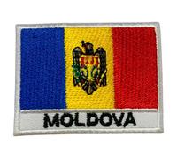 Bebuz Écusson brodé drapeau de la Moldavie avec nom thermocollant ou à coudre - Patch de réparation en tissu - Patchs militaires tactiques - Emblème