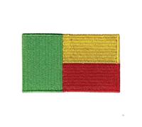 BeBuz Écusson brodé drapeau de tous les pays (3 x 2 cm) à thermocoller ou à coudre sur une veste, un sac à dos, un chapeau, pour loisirs créatifs (Bénin)