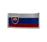 BeBuz Écusson brodé drapeau de tous les pays (4,5 x 3 cm) à thermocoller ou à coudre, pour veste, sac à dos, chapeau, loisirs créatifs (Slovaquie)