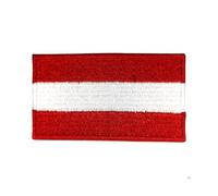 BeBuz Écusson brodé drapeau de tous les pays (4,5 x 3 cm) à thermocoller ou à coudre, pour veste, sac à dos, chapeau, loisirs créatifs (Autriche)