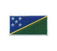 BeBuz Écusson brodé drapeau de tous les pays (4,5 x 3 cm) à thermocoller ou à coudre, pour veste, sac à dos, chapeau, loisirs créatifs (Îles Salomon)