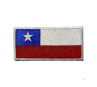 BeBuz Écusson brodé drapeau de tous les pays (4,5 x 3 cm) à thermocoller ou à coudre, pour veste, sac à dos, chapeau, loisirs créatifs (Chili)
