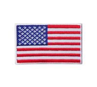 BeBuz Écusson brodé drapeau de tous les pays (4,5 x 3 cm) à thermocoller ou à coudre, pour veste, sac à dos, chapeau, loisirs créatifs (États-Unis)