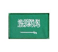 BeBuz Écusson brodé drapeau de tous les pays (4,5 x 3 cm) à thermocoller ou à coudre, pour veste, sac à dos, chapeau, loisirs créatifs (Arabie saoudite)