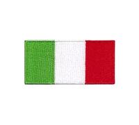 BeBuz Écusson brodé drapeau de tous les pays (4,5 x 3 cm) à thermocoller ou à coudre, pour veste, sac à dos, chapeau, loisirs créatifs (Italie)