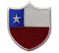 BeBuz Écusson brodé drapeau du Chili thermocollant ou à coudre - Emblème national tactique militaire moral pour vestes, sacs à dos, chapeaux et vêtements - 6,3 x 5,5 cm