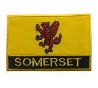 BeBuz Écusson brodé drapeau du comté du Royaume-Uni 9,5 cm x 6 cm Écusson brodé à thermocoller ou à coudre en tissu durable pour vestes, sacs à dos, chapeaux et vêtements (Somerset)