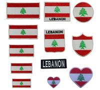 BeBuz Écusson brodé drapeau du Liban - 4,5 x 3 cm - Thermocollant ou à coudre - Pour veste, sac à dos, chapeau - Loisirs créatifs