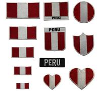 BeBuz Écusson brodé drapeau du Pérou Grand Cœur - Thermocollant ou à coudre - Écusson National - Patchs de réparation pour veste, chapeau, sac à dos - Loisirs créatifs