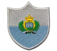 BeBuz Écusson brodé drapeau du Saint-Marin à coudre ou à repasser - Emblème national tactique militaire moral pour vestes, sacs à dos, chapeaux et vêtements - 6,3 x 5,5 cm