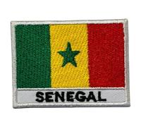 Bebuz Écusson brodé drapeau du Sénégal avec nom Patch thermocollant ou à coudre en tissu Patch de réparation tactique militaire - Emblème