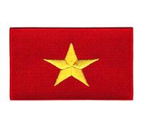 Bebuz Écusson brodé drapeau du Vietnam à thermocoller ou à coudre - Patch de réparation en tissu - Patchs militaires tactiques - Emblème