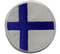 BeBuz Écusson brodé Drapeau Finlande Rond Circulaire 6 cm Écusson Thermocollant Militaire Tactique Badge pour Vestes Sacs à Dos Chapeau Vêtements