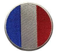 BeBuz Écusson brodé Drapeau France Rond Circulaire 6 cm Patch Thermocollant Militaire Tactique Badge pour Vestes Sacs à Dos Chapeaux Vêtements
