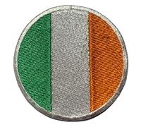 BeBuz Écusson brodé Drapeau Irlande Rond / Circulaire 6 cm Écusson Thermocollant à Coudre Militaire Tactique Badge pour Vestes Sacs à Dos Chapeau Vêtements