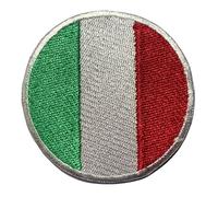 BeBuz Écusson brodé Drapeau Italie Rond Circulaire 6 cm Patch Thermocollant Militaire Tactique Badge pour Vestes Sacs à Dos Chapeaux Vêtements