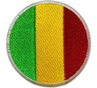 BeBuz Écusson brodé Drapeau Mali Rond Circulaire 6 cm Patch Thermocollant Militaire Tactique Badge pour Vestes Sacs à Dos Chapeaux Vêtements
