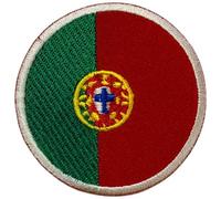 BeBuz Écusson brodé Drapeau Portugal Rond Circulaire 6 cm Écusson Thermocollant Militaire Tactique Badge pour Vestes Sacs à Dos Chapeaux Vêtements