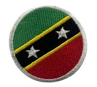 BeBuz Écusson brodé Drapeau Saint Kitts et Nevis Rond Circulaire 6 cm Patch Patch Patch Écusson Militaire Tactique Emblème Badge Militaire Tactique pour Vestes Sacs à Dos Chapeaux Vêtements