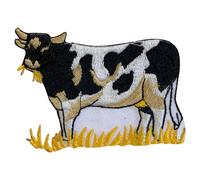 Bebuz - Écusson brodé thermocollant à coudre - Motif vache - Pour loisirs créatifs, vestes en denim, jeans, sacs à dos