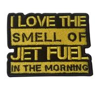 Bebuz Écusson brodé thermocollant pour vêtements et loisirs créatifs Motif I Love The Smell of Jet Fuel in The Morning