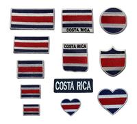 BeBuz Ensemble de patchs brodés, à thermocoller ou à coudre, motif drapeau du Costa Rica, pour vestes, sacs à dos, chapeaux, uniformes et différentes tailles (drapeau en forme de cœur, grand)