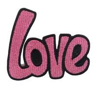 BeBuz Ensemble de patchs brodés avec slogan Life and Love à thermocoller ou à coudre pour vestes, jeans, sacs à dos, sacs, vêtements et loisirs créatifs (amour rose)