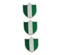 BeBuz Lot de 3 écussons brodés à repasser ou à coudre Motif drapeau du pays national 6,3 x 5,5 cm (Nigéria)