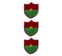 BeBuz Lot de 3 écussons brodés drapeau pays pays - À repasser ou à coudre - 6,3 cm x 5,5 cm (Burkina Faso)