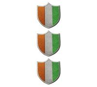 BeBuz Lot de 3 écussons brodés drapeau pays pays - À repasser ou à coudre - 6,3 cm x 5,5 cm (Côte d'Ivoire)